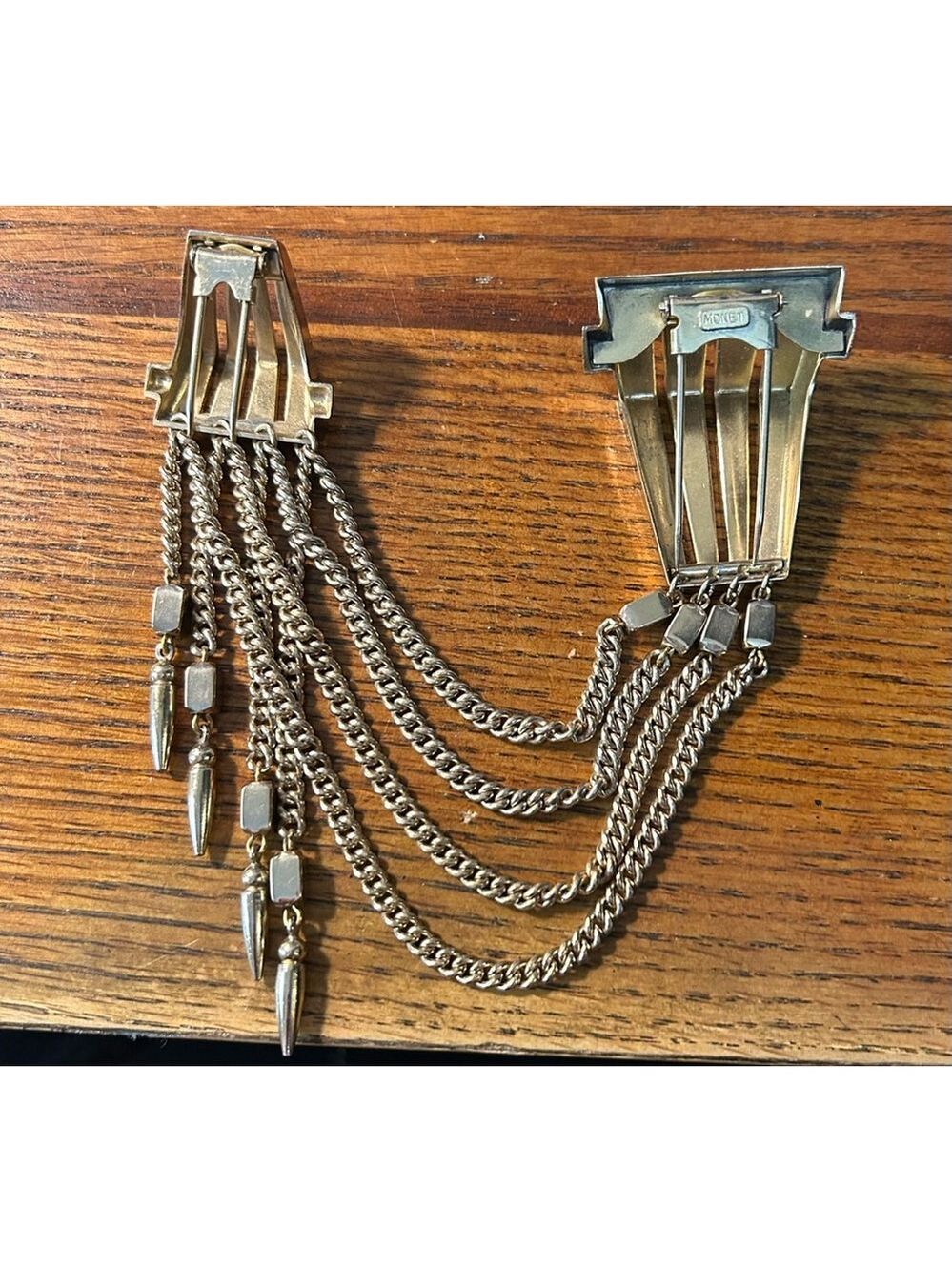 Monet Monet Gold Tone Chatelaine Duet Fur Clip - Picture 4 of 7